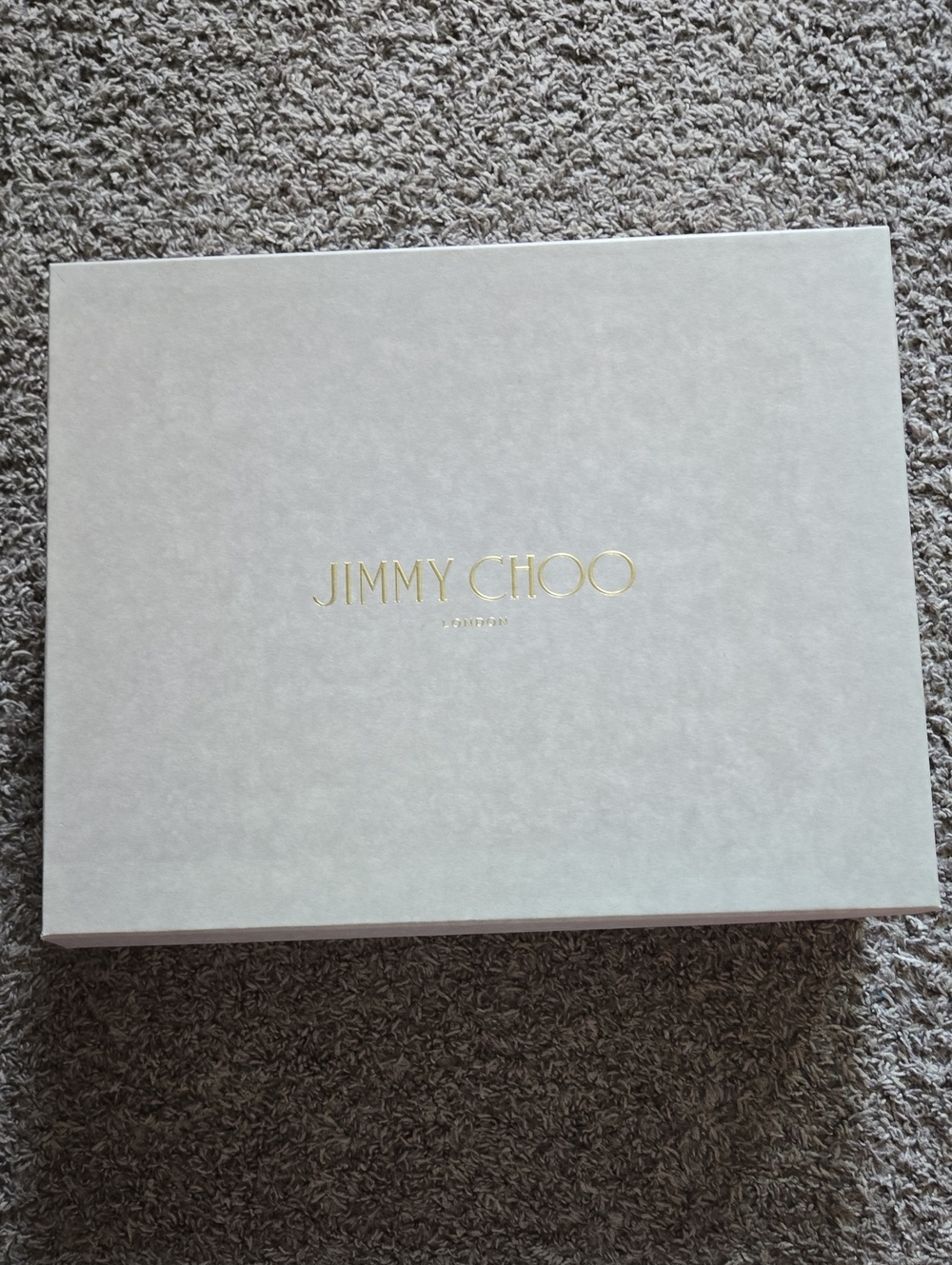 JIMMY CHOO Empty Large Shoe Box Cream Gold Logo Tissue Boot Shaper Read Details